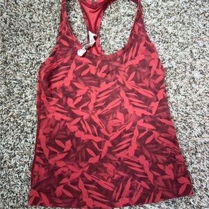 Lululemon Women's Red Patterned Tank Top